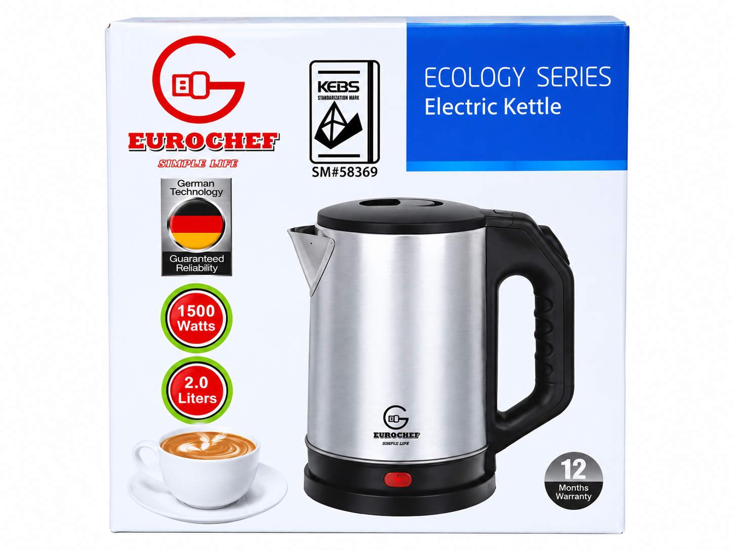 EUROCHEF Electric Kettle — view 2